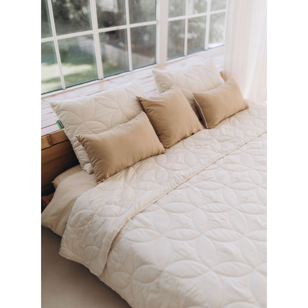 Фото - Набор покрывало + наволочки евро Sonex Hawaii двухстороннее 220х240 + 50х70 см 2 шт. Бежевое (SO102524)