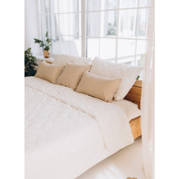 Фото - Набор покрывало + наволочки евро Sonex Hawaii двухстороннее 220х240 + 50х70 см 2 шт. Бежевое (SO102524)