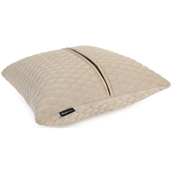 Фото - Автомобильная подушка EVAtech из алькантары 40x40 см бежевая с бежевой нитью, малый ромб SPBALMRII