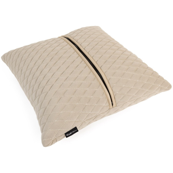 Фото - Автомобильная подушка EVAtech из алькантары 40x40 см бежевая с бежевой нитью, малый ромб SPBALMRII