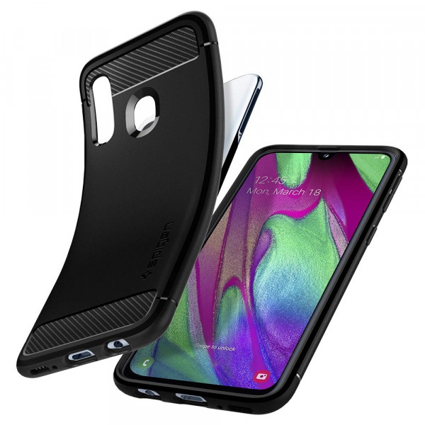 Фото - Чехол для смартфона Spigen for Samsung Galaxy A40 Rugged Armor Matte Black (618CS26244)