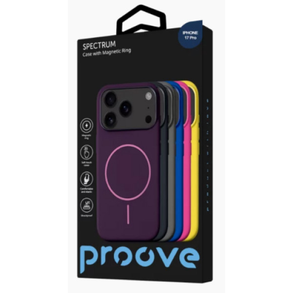 Фото - Чехол для смартфона Proove Spectrum Case with Magnetic Ring iPhone 17 Pro acid blue (PCSPIP17P038)