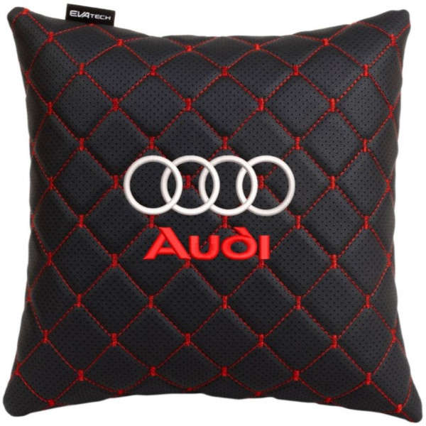 Фото - Автомобильная подушка EVAtech ECO Audi черная с красной нитью (SPSCSBRV003) Фото - Автомобильная подушка EVAtech ECO Audi черная с красной нитью (SPSCSBRV003)