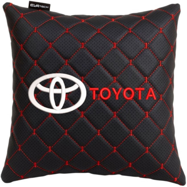Фото - Автомобильная подушка EVAtech ECO Toyota черная с красной нитью (SPSCSBRV031) Фото - Автомобильная подушка EVAtech ECO Toyota черная с красной нитью (SPSCSBRV031)