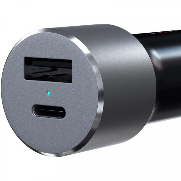 Фото - Автомобильное зарядное устройство Satechi 72W Type-C PD Car Charger Space Gray (ST-TCPDCCM)