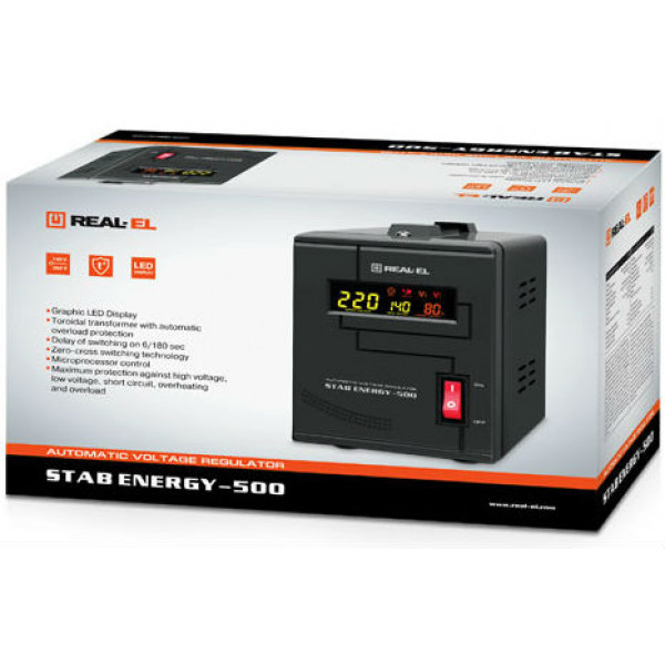 Фото - Стабилизатор напряжения REAL-EL STAB ENERGY-500