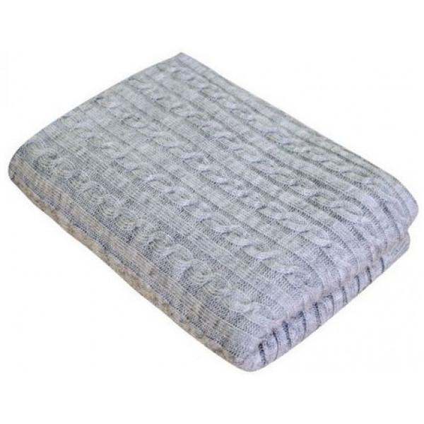 Фото - Плед полуторный Прованс SOFT косы Серый 140х180 (011696)