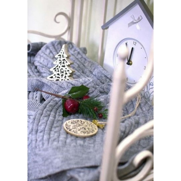 Фото - Плед полуторный Прованс SOFT косы Серый 140х180 (011696)