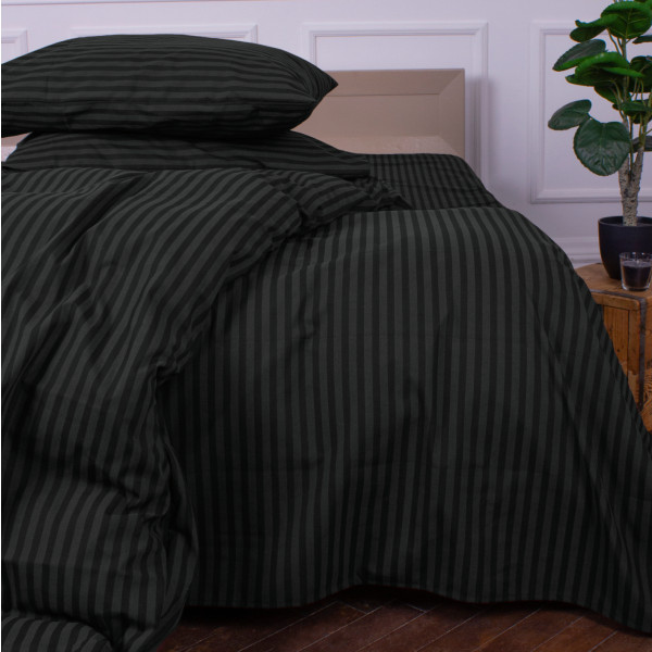 Фото - Комплект постельного белья MirSon Ranforce Elite 17-0611 Stripe Black 2x160x220 см (2200008200435)