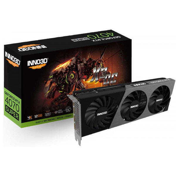 Фото - Видеокарта Inno3D GeForce RTX 4070 Super 12GB GDDR6X X3 OC (N407S3-126XX-186162L)