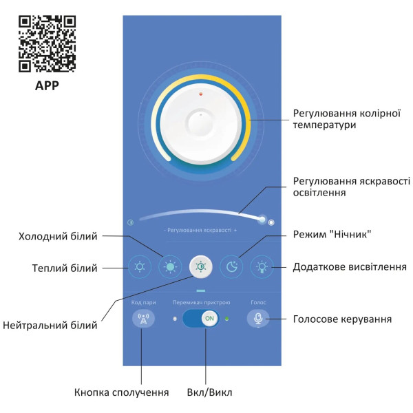 Фото - Светодиодный светильник Miorro LED Monti с пультом ДУ и APP, 52W, 2700-6000К черный (51-313-020)