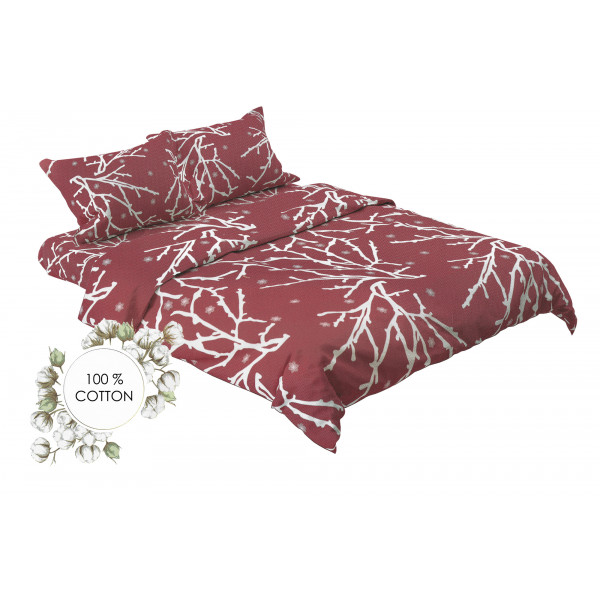 Фото - Комплект постельного белья Home Line бязь Красная веточка (170306)