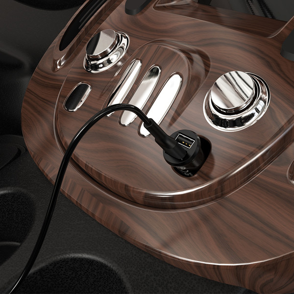 Фото - Автомобильное зарядное устройство T-phox Charger Set 2.4A Dual+Type-C cable 1.2m Black