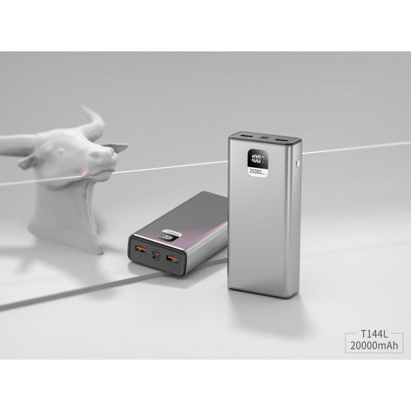 Фото - Уценка - Батарея мобильная Xipin T144 PD20W 20000mAh Gray (T144LF)