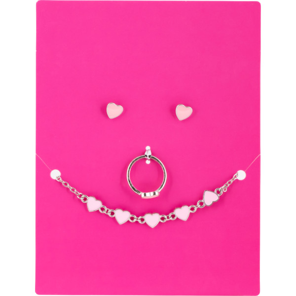 Фото - Детская бижутерия Lukky Набор Fashion Сердечки с ожерельем, серьгами и кольцами (T24688)