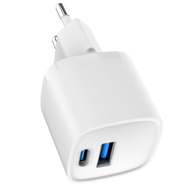 Фото - Сетевое зарядное устройство Gembird 1 USB-A + 1 Type-C PD20Вт + QC3.0 18Вт (TA-UC-PDQC20-W-01)