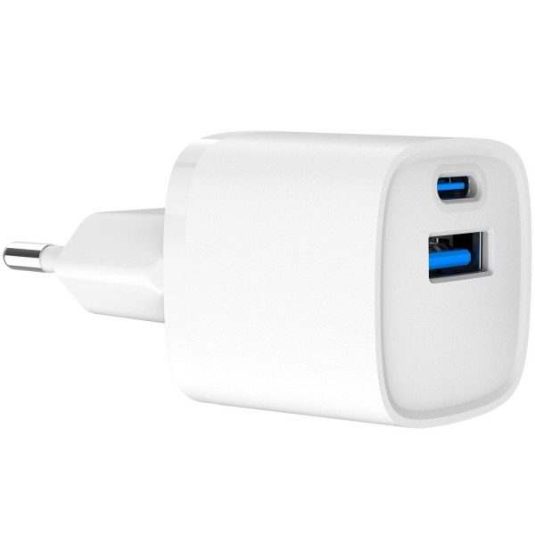 Фото - Сетевое зарядное устройство Gembird 1 USB-A + 1 Type-C PD20Вт + QC3.0 18Вт (TA-UC-PDQC20-W-01)