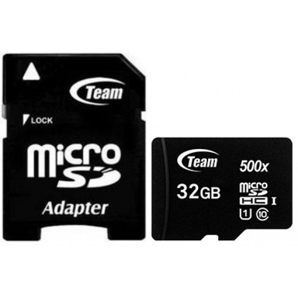 Фото - Карта памяти Team MicroSDHC 32GB UHS-I Class 10 Team Black + SD-adapter (TUSDH32GCL10U03) Фото - Карта памяти Team MicroSDHC 32GB UHS-I Class 10 Team Black + SD-adapter (TUSDH32GCL10U03)