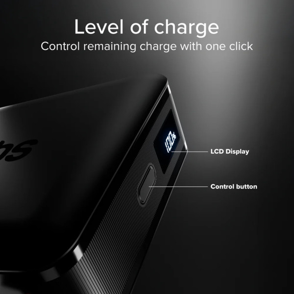 Фото - Батарея мобильная SBS High Density 20000mAh 65W PD USB-C In/Out, LCD display,Ultra Light, Black (902785)