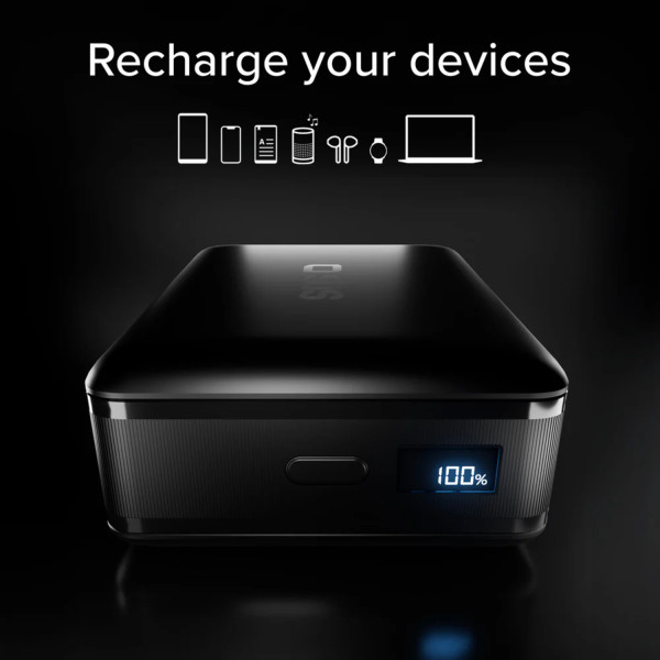 Фото - Батарея мобильная SBS High Density 20000mAh 65W PD USB-C In/Out, LCD display,Ultra Light, Black (902785)