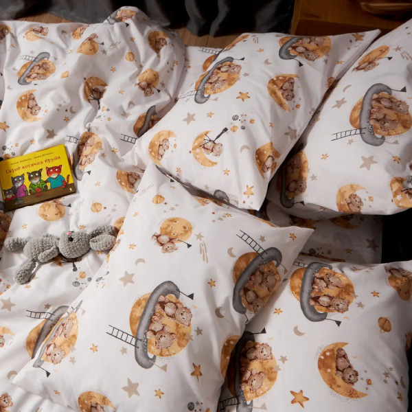 Фото - Комплект постельного белья Moon&Star Бязь Gold Люкс Teddy Dreams 160х220 нав. 4х70х70 (MS-820009859)