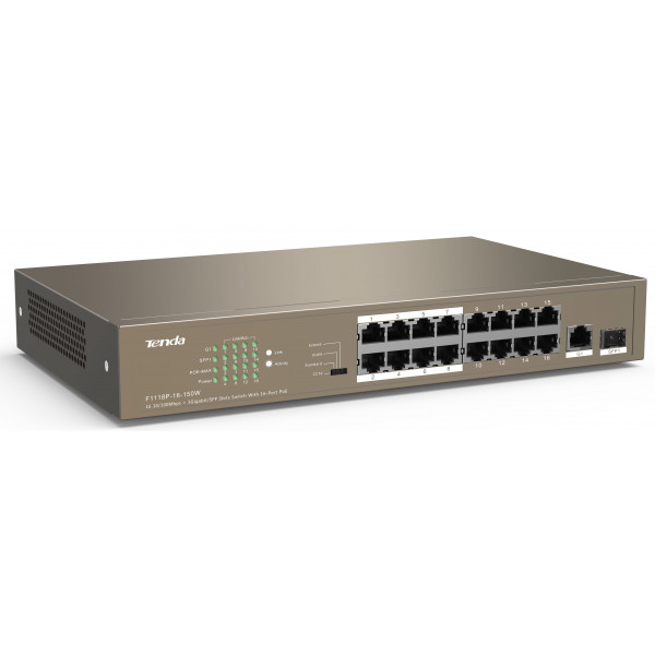 Фото - Коммутатор локальной сети (Switch) Tenda TEF1118P-16-150W