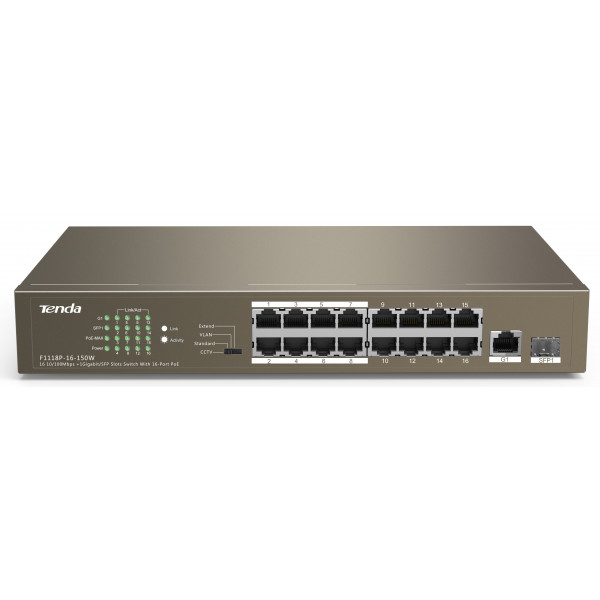 Фото - Коммутатор локальной сети (Switch) Tenda TEF1118P-16-150W