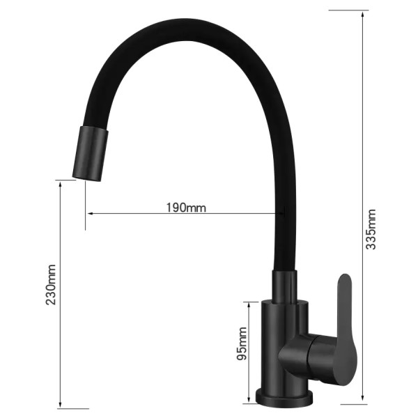 Фото - Смеситель кухонный Ventolux KFF04 BK/BK