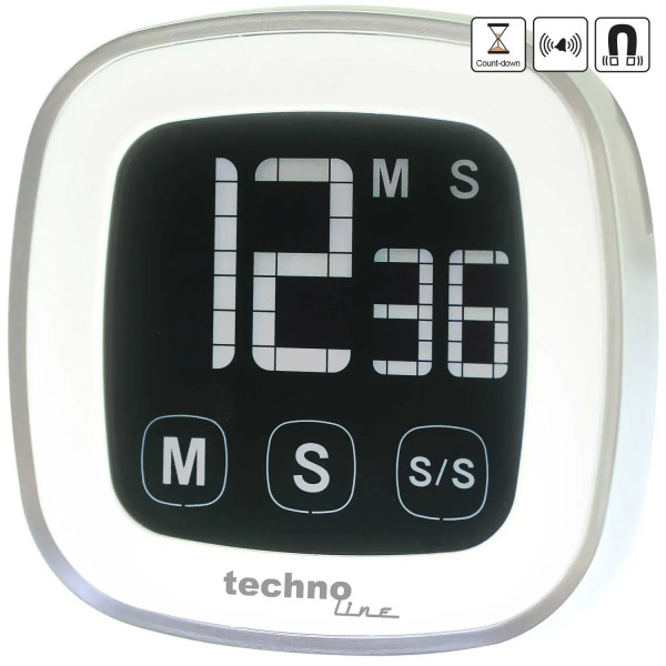 Фото - Кухонный таймер цифровой Technoline Magnetic Touchscreen White (KT400)