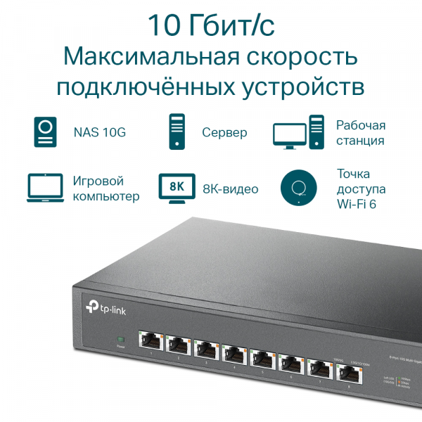 Фото - Коммутатор локальной сети (Switch) TP-Link TL-SX1008