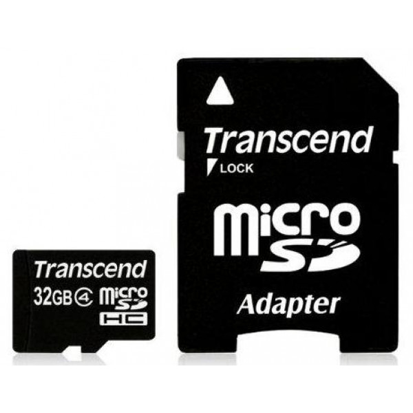 Фото - Карта памяти Transcend microSDHC 32GB Class 4+SD adapter (TS32GUSDHC4)