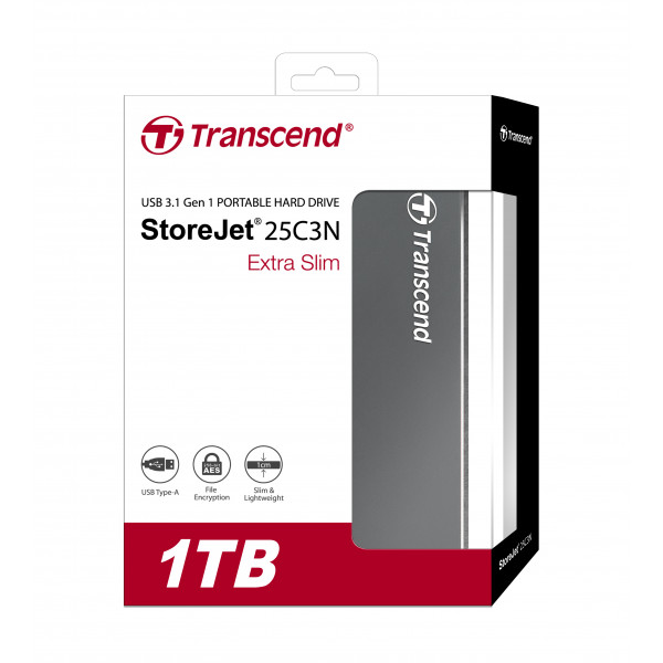 Фото - Жесткий диск внешний Transcend StoreJet 25C3 1 TB Iron Gray (TS1TSJ25C3N)