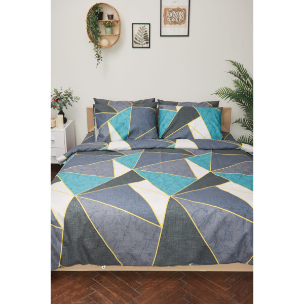 Фото - Комплект постельного белья Moon&Star 160х220 нав. 4х70х70 Triangles Микросатин Premium (MS-820001482)