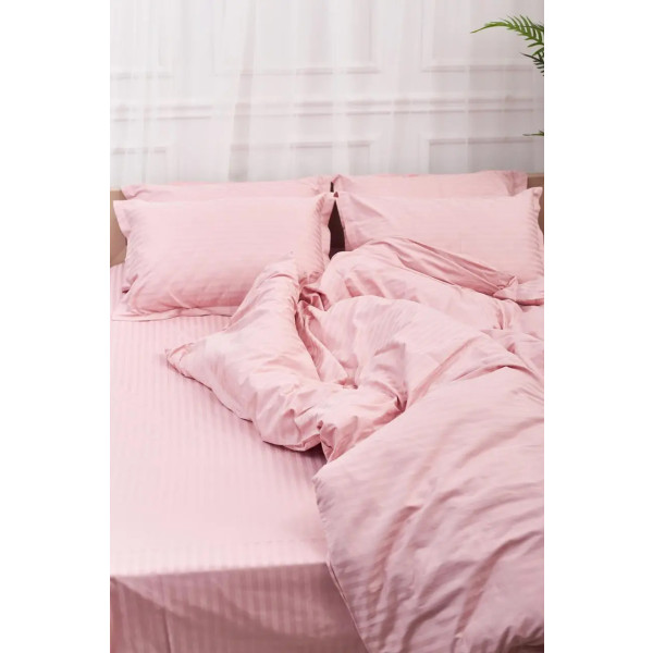 Фото - Комплект постельного белья Moon&Star Satin Stripe Stripe Pink King Size 220x240 (MS-820003605)