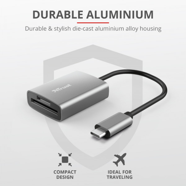 Фото - Кардридер Trust Dalyx Fast Aluminium USB-C Card Reader (24136)