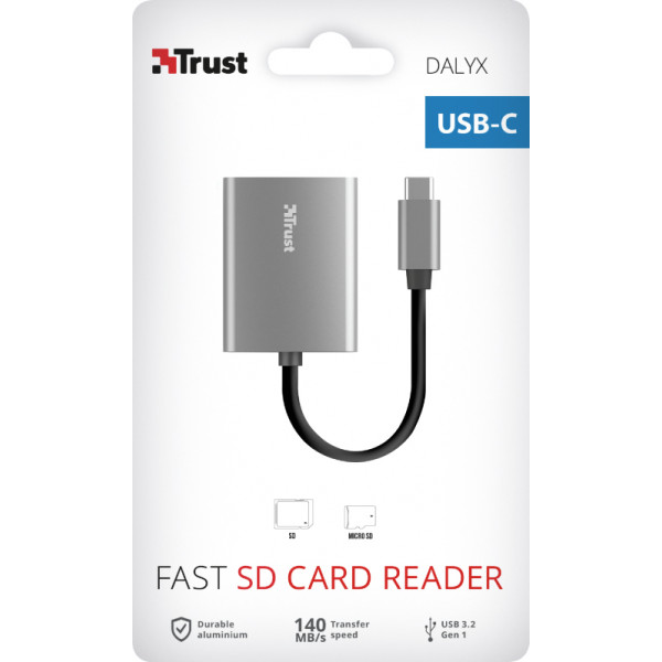 Фото - Кардридер Trust Dalyx Fast Aluminium USB-C Card Reader (24136)