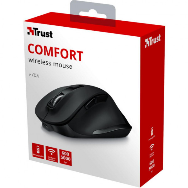 Фото - Мышь беспроводная Trust Fyda Rechargeable Comfort Black (23804)