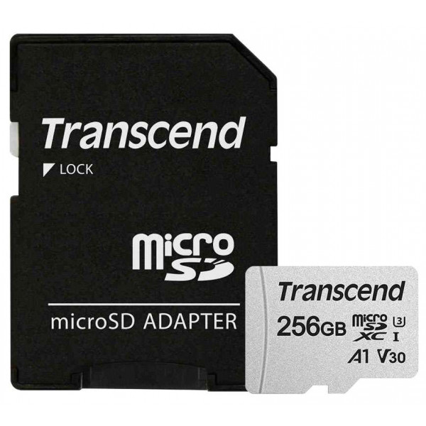 Фото - Карта памяти Transcend microSDXC 256GB C10 UHS-I + SD адаптер (TS256GUSD300S-A)