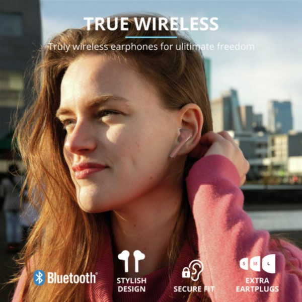Фото - Наушники вкладыши беспроводные TWS Trust Nika Touch True Wireless Pink (23704)