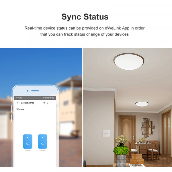 Фото - Беспроводной выключатель Sonoff T2EU3C-TX Wi-Fi