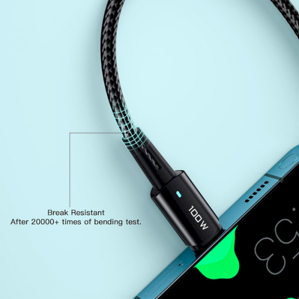 Фото - Кабель синхронизации данных Essager Sunset 100W USB charging&data cable Type-C to Type-C 0.5m Black (EXCTT1-CGB01)