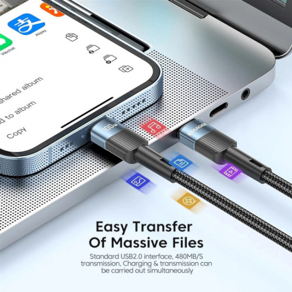 Фото - Кабель синхронизации данных Essager Star 100W USB Charging Cable Type C to Type C 1m Blue (EXCTT1-XC03)