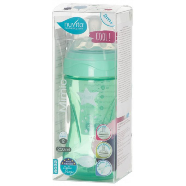 Фото - Бутылочка для кормления Nuvita Антиколиковая Mimic Cool 250 мл Green (NV6032GREEN)