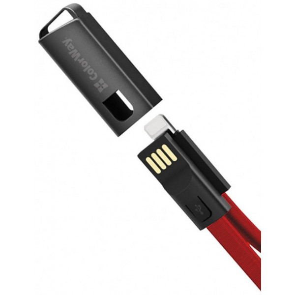Фото - Кабель синхронизации данных Colorway USB 2.0 AM to Lightning 0.22m Red (CW-CBUL021-RD)