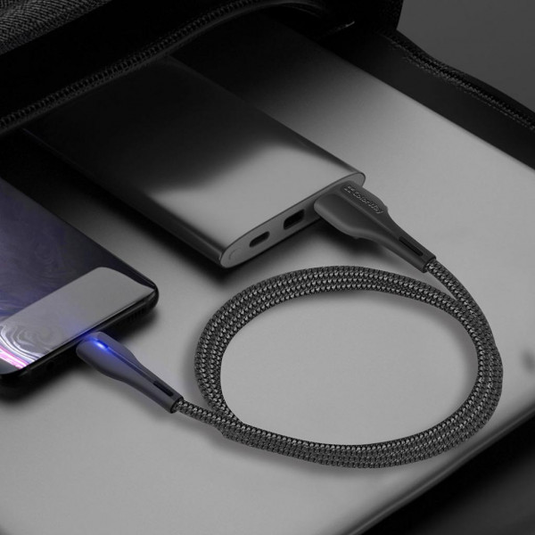 Фото - Кабель синхронизации данных Colorway USB 2.0 AM to Lightning 1.0m Led Black (CW-CBUL034-BK)