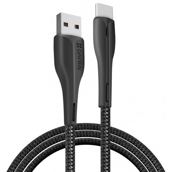 Фото - Кабель синхронизации данных Colorway USB 2.0 AM to Type-C 1.0m Led Black (CW-CBUC034-BK)