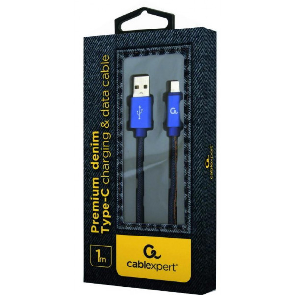 Фото - Кабель синхронизации данных Cablexpert USB 2.0 A - Type-C 1m Premium 2.1A (CC-USB2J-AMCML-1M-BL)