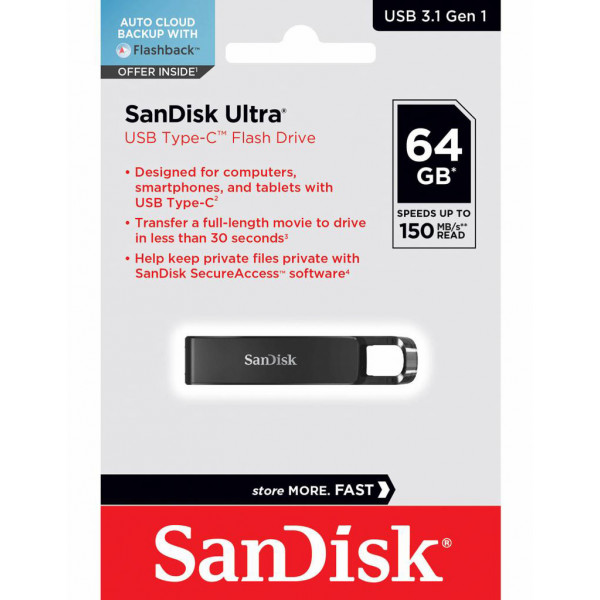Фото - Флеш USB SanDisk Ultra 64GB USB Type-C (SDCZ460-064G-G46)