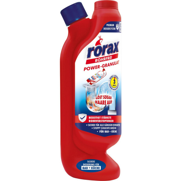 Фото - Чистящее средство универсальное RORAX для прочистки труб Гранулы 600 г (4001499969331) Фото - Чистящее средство универсальное RORAX для прочистки труб Гранулы 600 г (4001499969331)