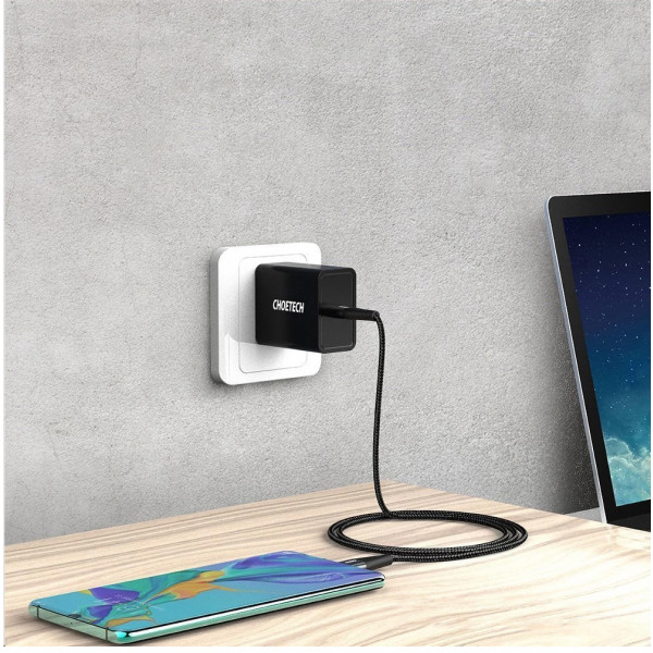 Фото - Кабель синхронизации данных Choetech USB 2.0 Type-C M-M, 1.2m 60W (XCC-1003)